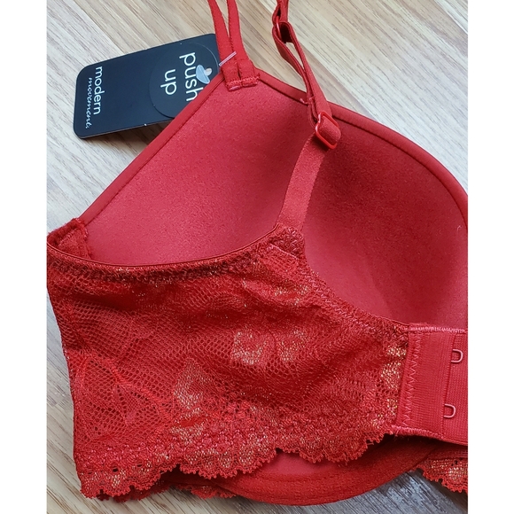 NWT Modern Movement lace wing push up underwire bra savvy red romantic classic - Picture 6 of 10